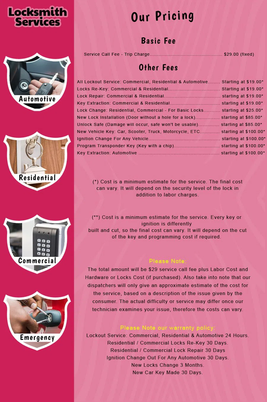 Roebling NJ Locksmith Store Roebling, NJ 609-414-7341 - price-list-c-18